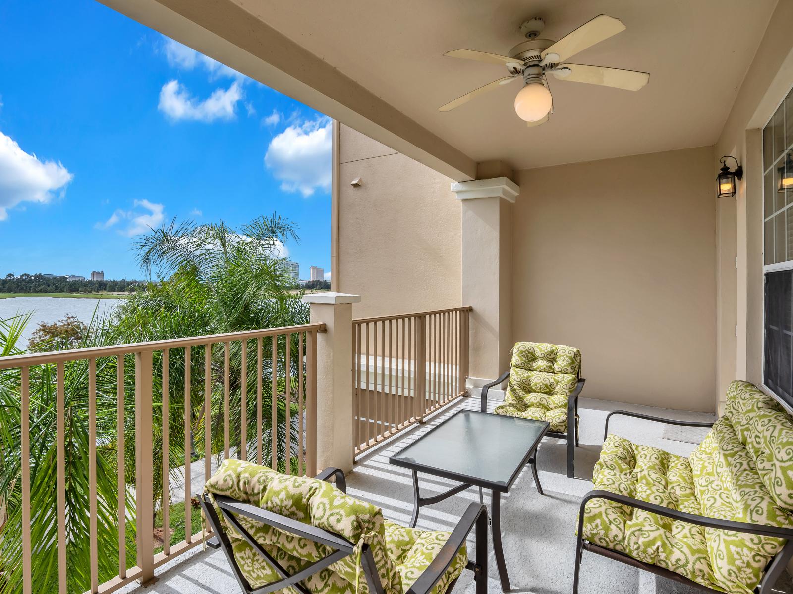 Step out onto this balcony and immerse yourself in the vibrant atmosphere of Vista Cay Resort.