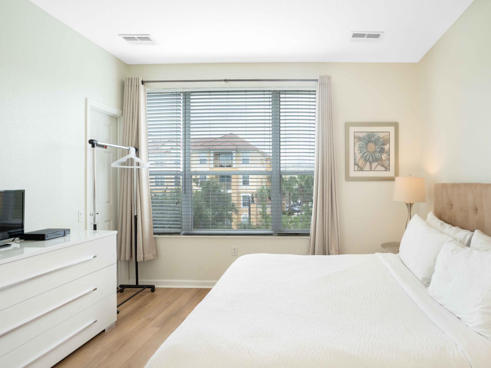 Every inch is designed for comfort and every corner of the bedroom offers a sanctuary for peaceful retreat.