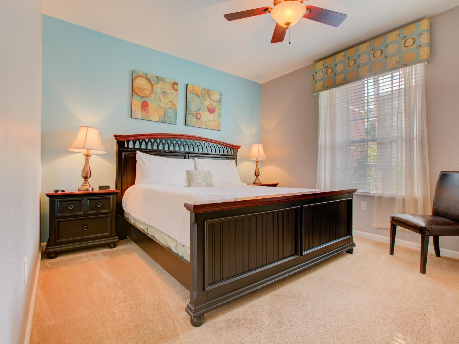 Timeless Charm: Bedroom Graced with Wooden Bed and Furnishings, Creating a Warm and Inviting Atmosphere.