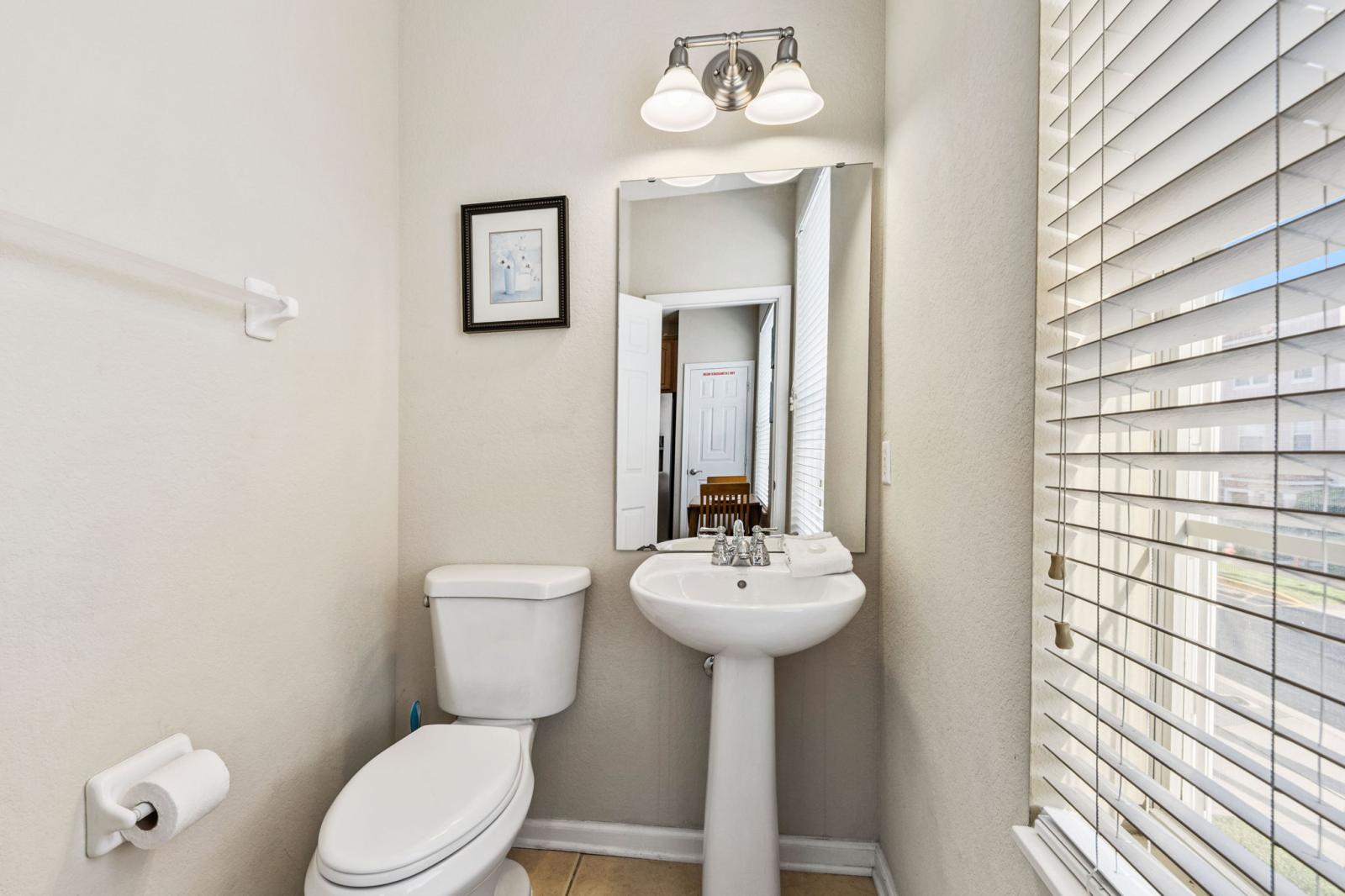 Convenient half bathroom