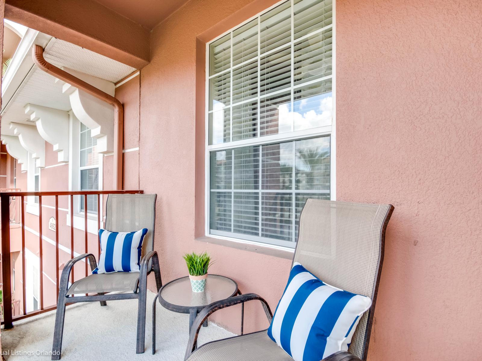 Al Fresco Bliss: Enjoy the luxury of open-air living in our private balcony, a perfect spot for sipping coffee or indulging in a glass of wine