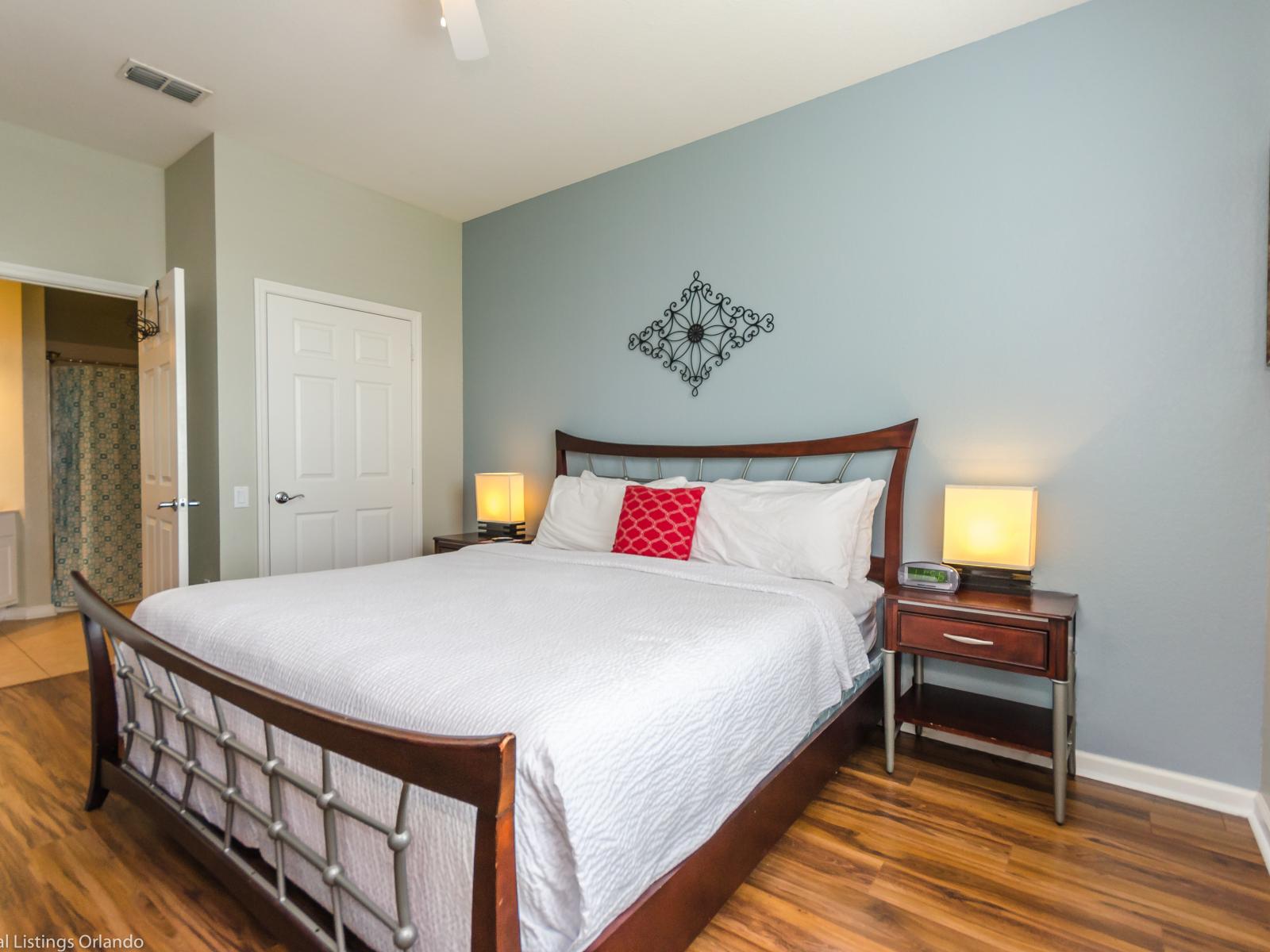 Step into our awesome room featuring a large, comfy bed—a sanctuary where relaxation knows no bounds, and every night promises the sweetest of dreams.