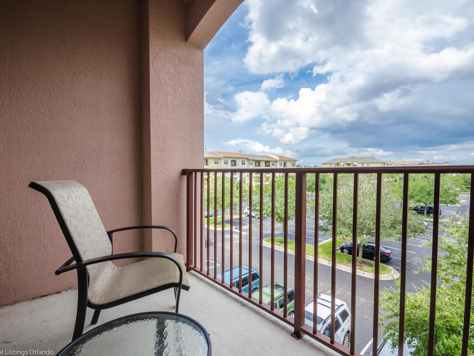 Step outside to your personal oasis on our charming private balcony.