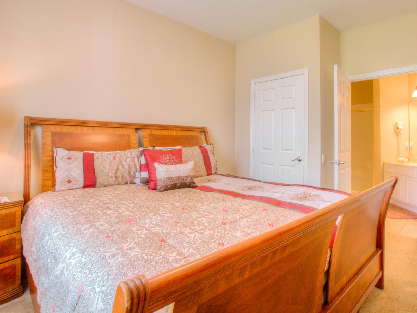 Prestigious Bedroom of the Apartment in Orlando Florida - Minimalist decor, creating a clean and uncluttered sleeping space - Sink into plush bedding and dream away in dreamy bedroom - Every detail is curated for your ultimate relaxation