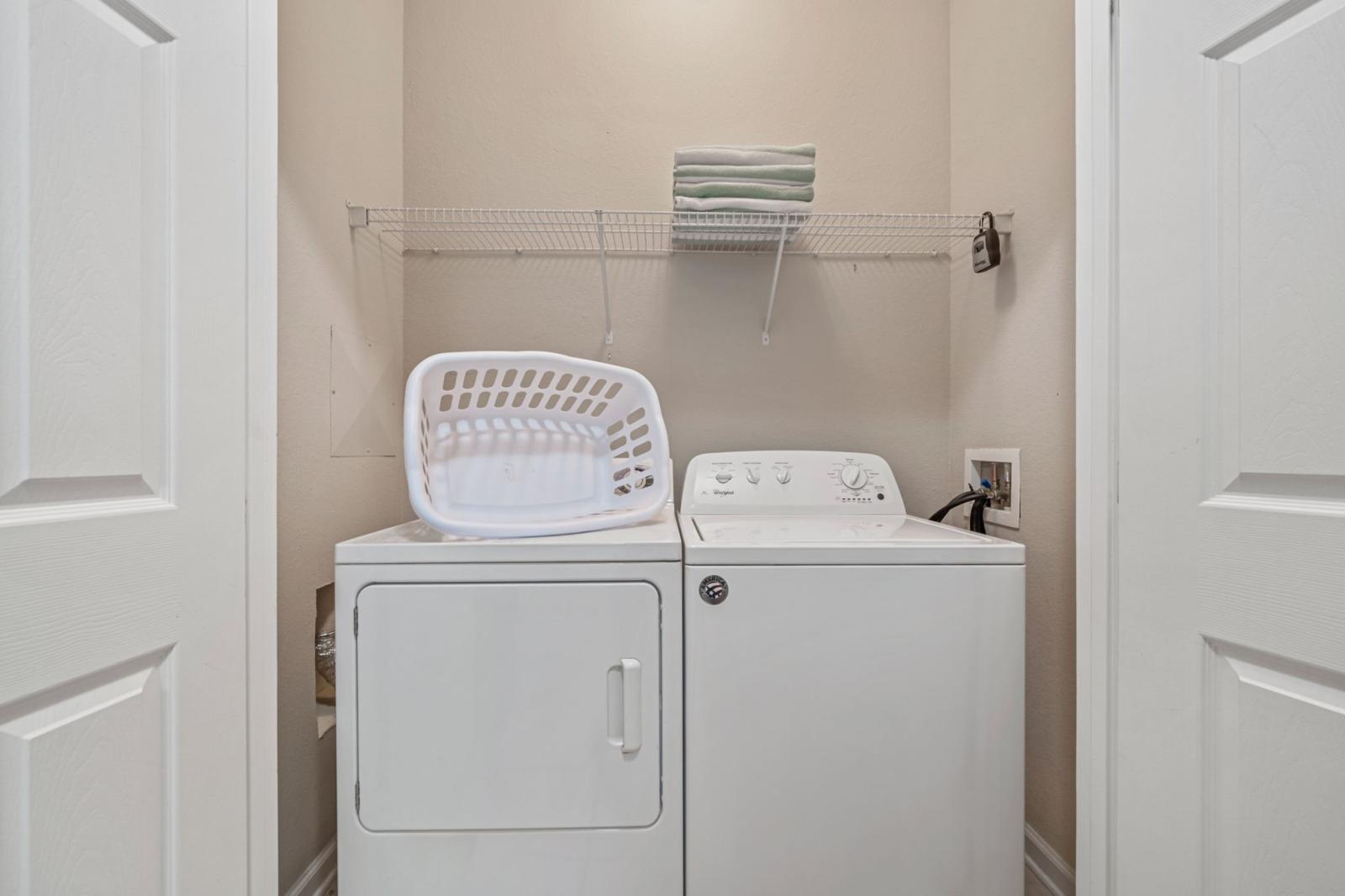 In-unit laundry with washer and dryer