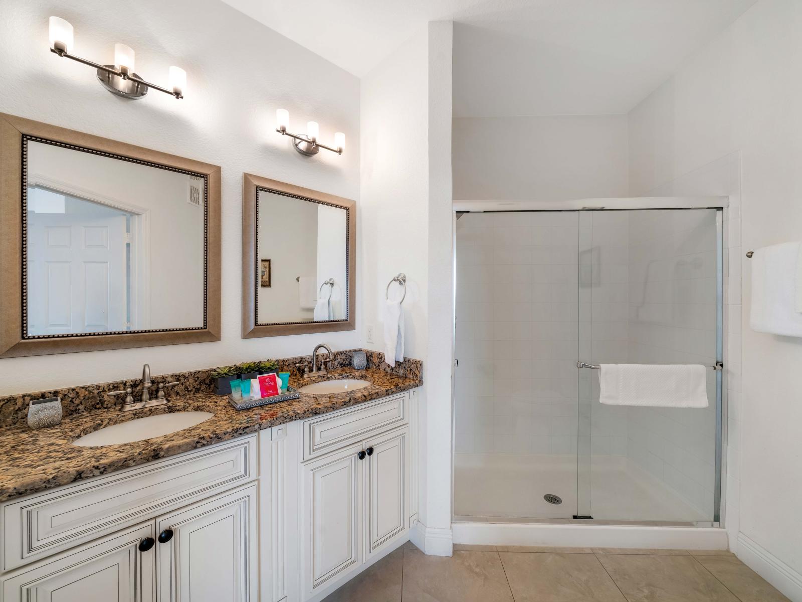 Bathroom 1 with a walk-in shower