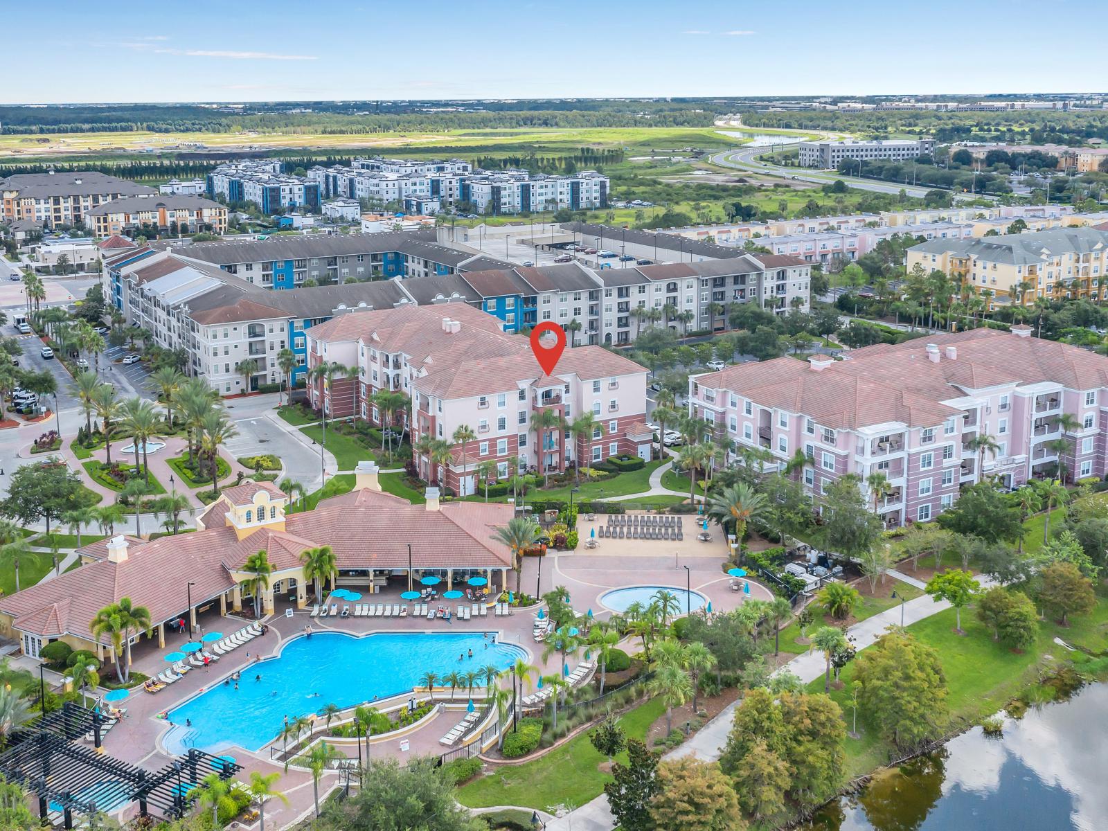 Top floor condo right next to Vista Cay Resort main pool and Clubhouse.