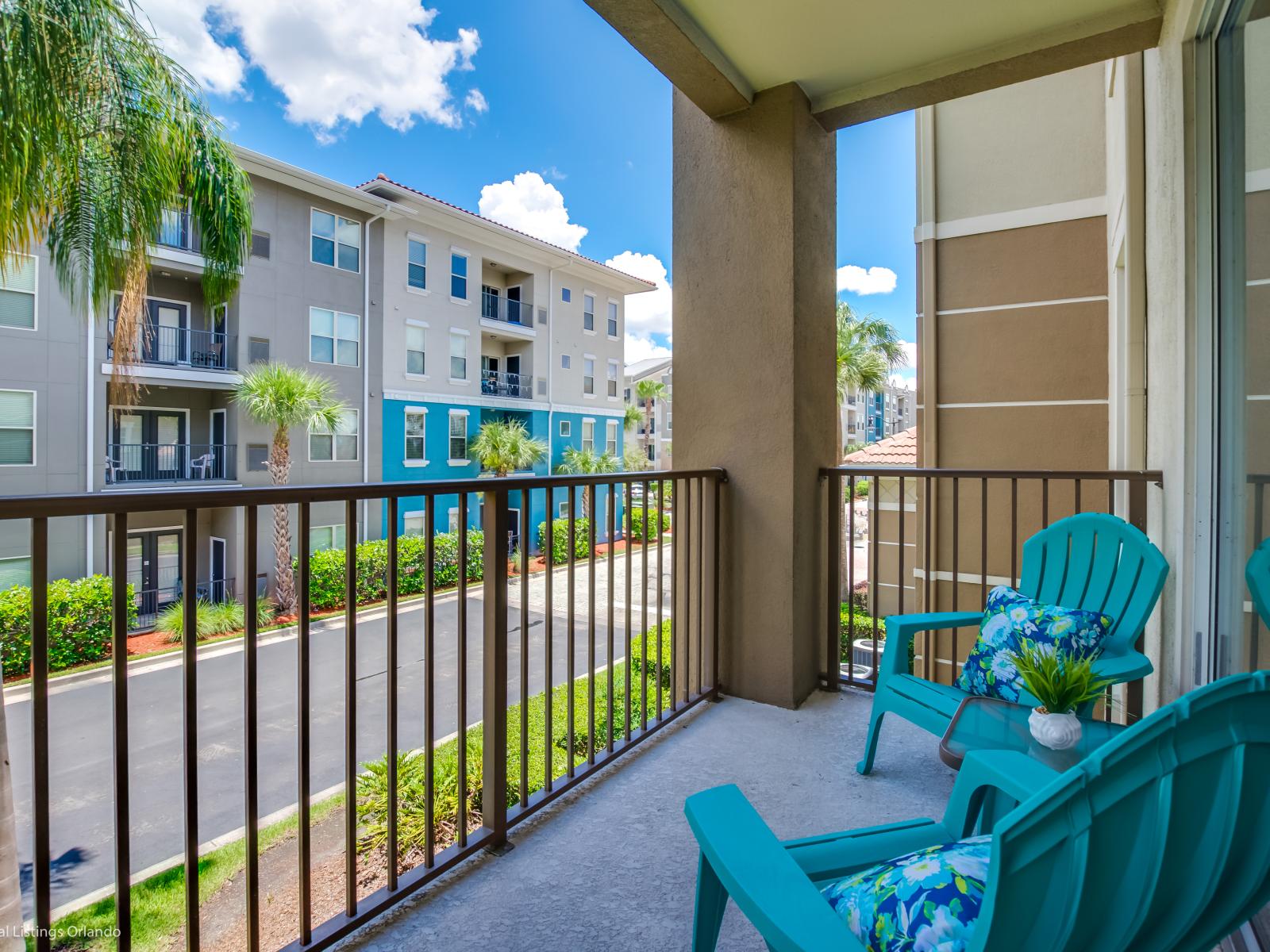 Unwind and enjoy the serene ambiance from our balcony adorned with comfortable chairs, perfect for moments of relaxation and breathtaking views.