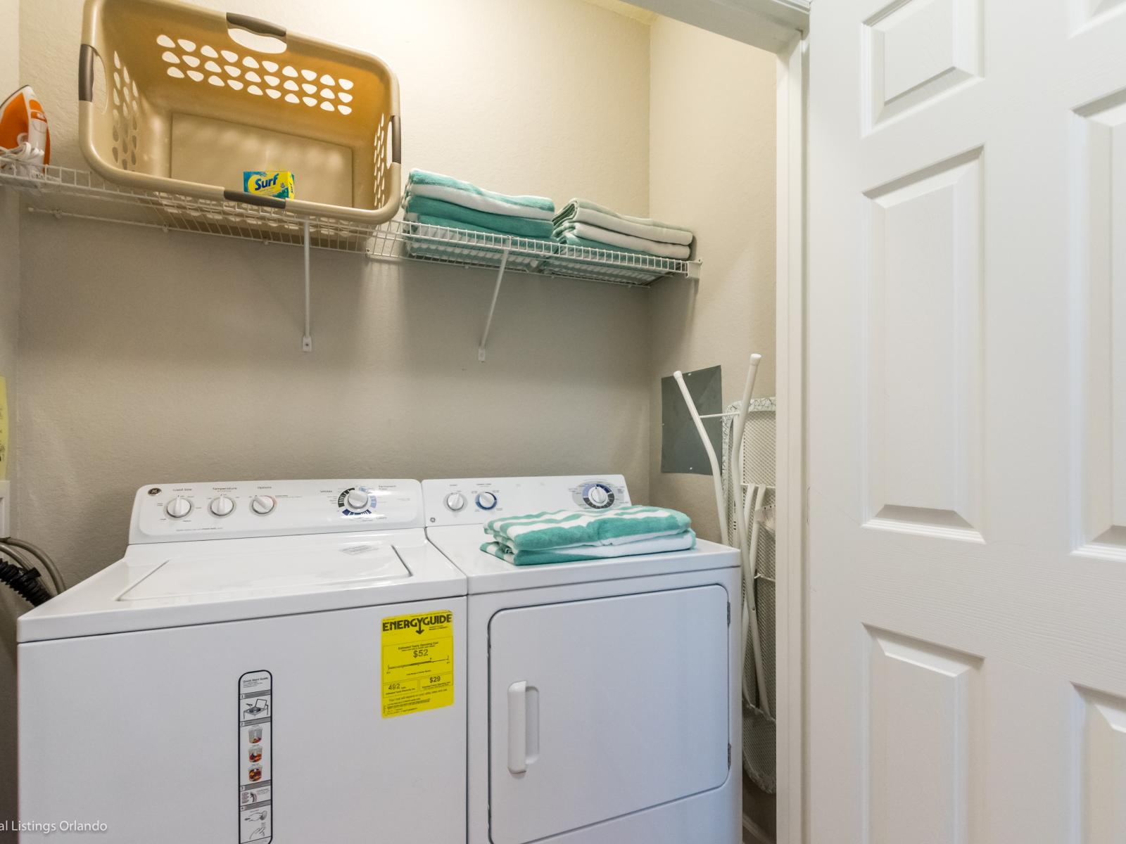 Conveniently located, the laundry area offers practicality and efficiency for your washing needs.