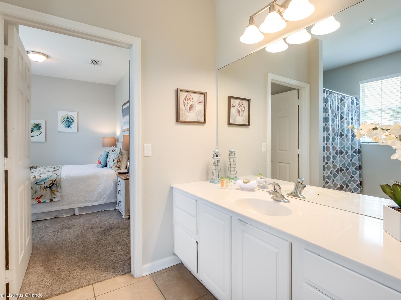 Relax in the Vanity Space and Refresh in the Luxurious Toilet and Bath.