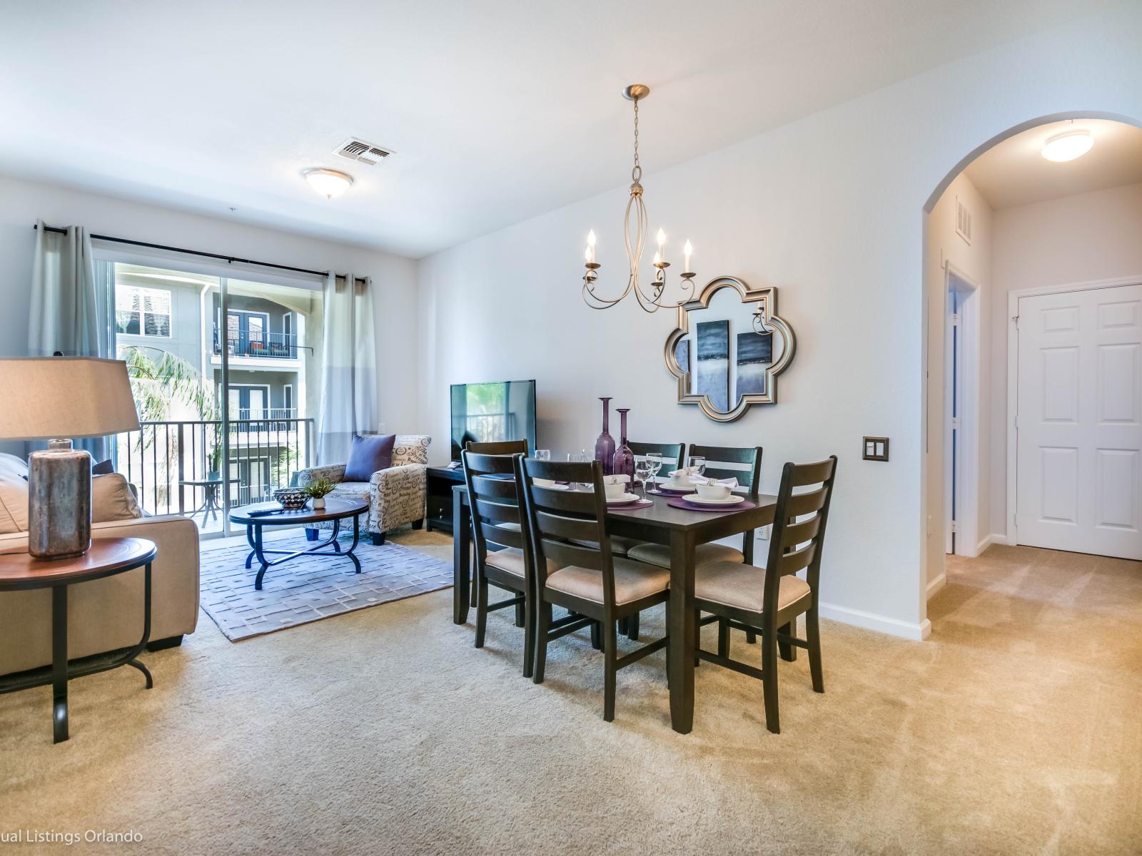 Captivating condo in Orlando Florida - Plush and comfortable seating arrangements - Spacious open-plan design for a modern feel - Stylish, contemporary furnishings enhancing the aesthetic