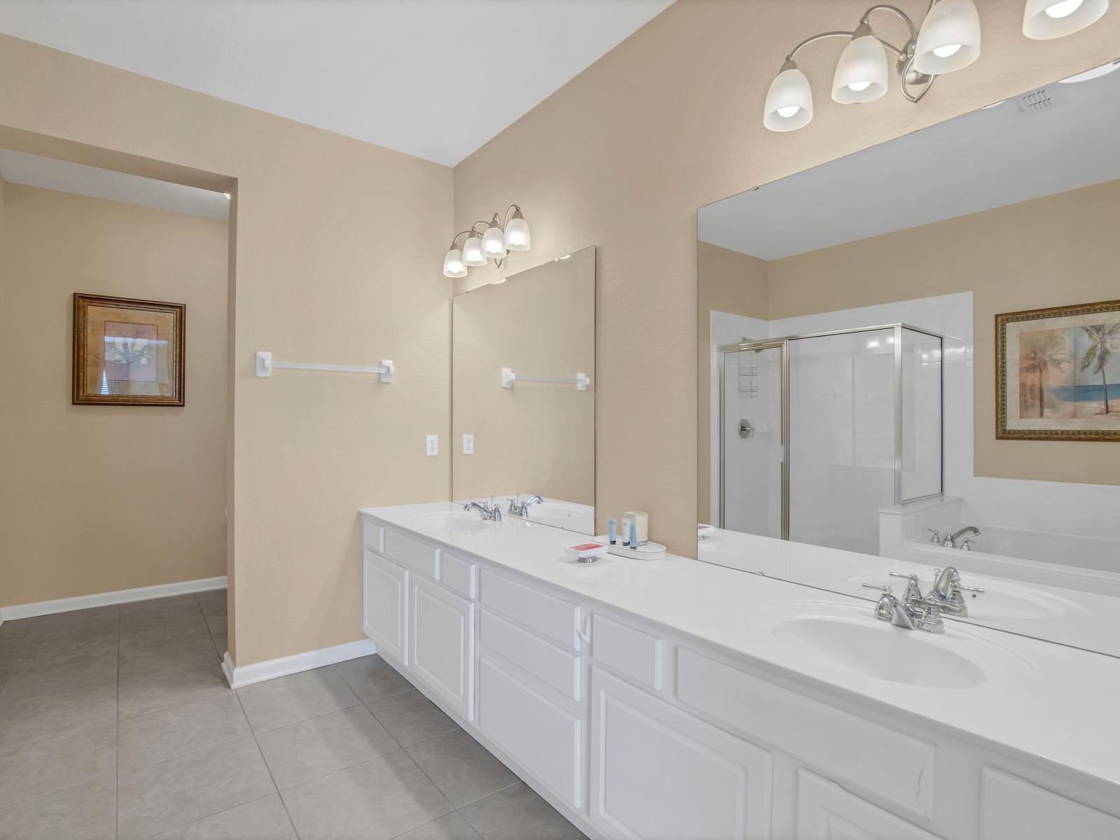 Timeless Luxury Retreat: Step into a timeless retreat in our ensuite master's bathroom, a showcase of luxury and tasteful design