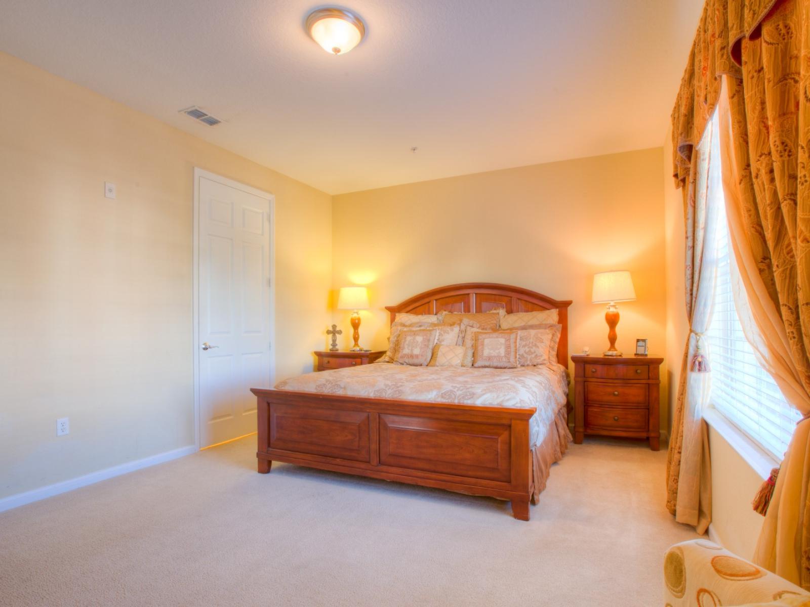 This bedroom offers a tranquil haven for guests to recharge and rejuvenate during their stay.