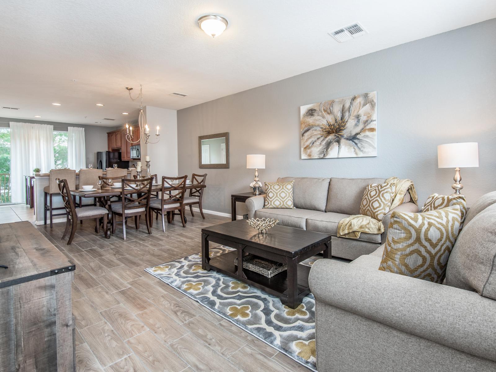 Experience the perfect blend of comfort and elegance in the living and dining area. A space designed for shared moments and cherished memories, where every meal becomes a celebration and every gathering is filled with warmth and joy.