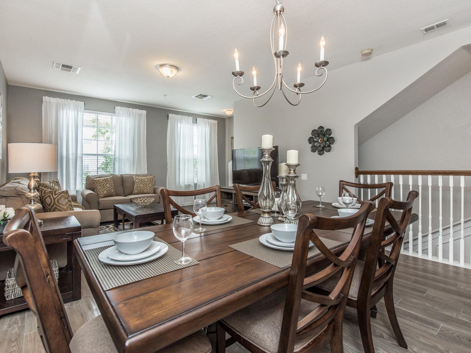 Gather around this stylish dining area for memorable meals and delightful conversations.