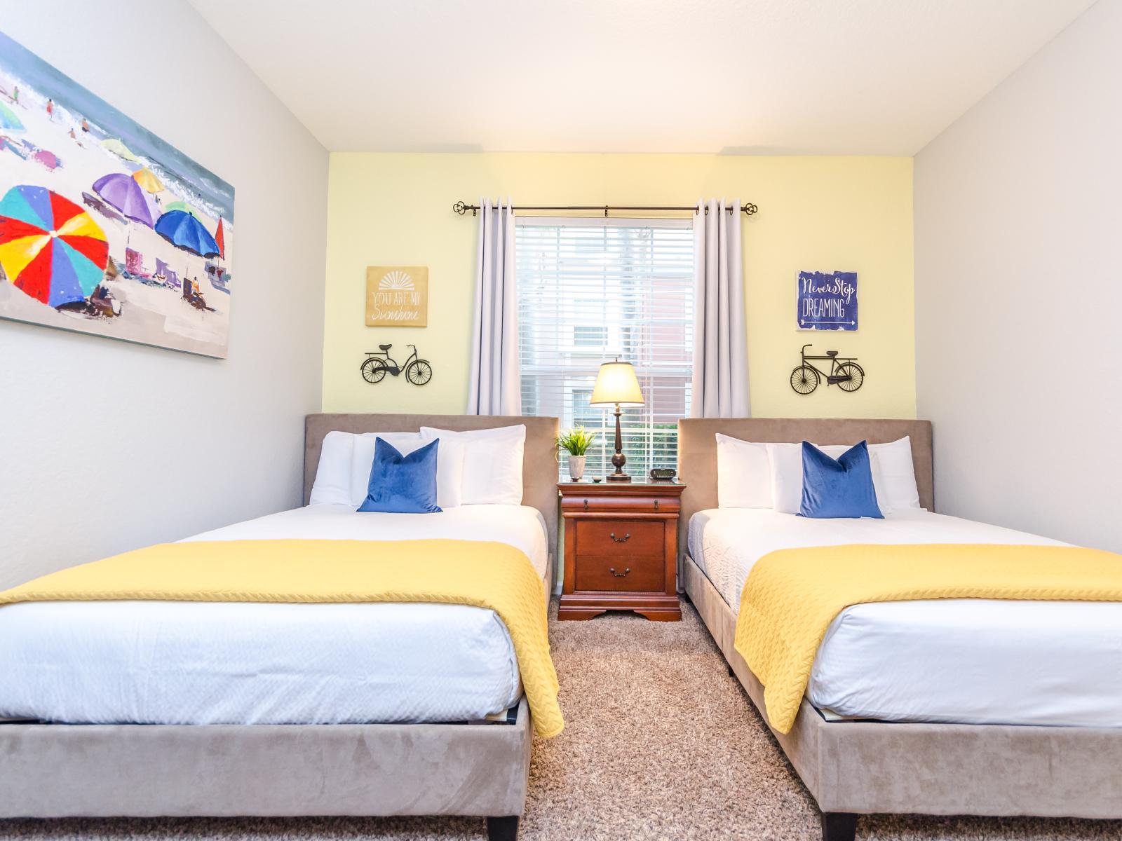 Discover comfort and convenience in this Twin Bedroom – a cozy retreat for extra guests to enjoy a peaceful night's sleep and wake up refreshed.