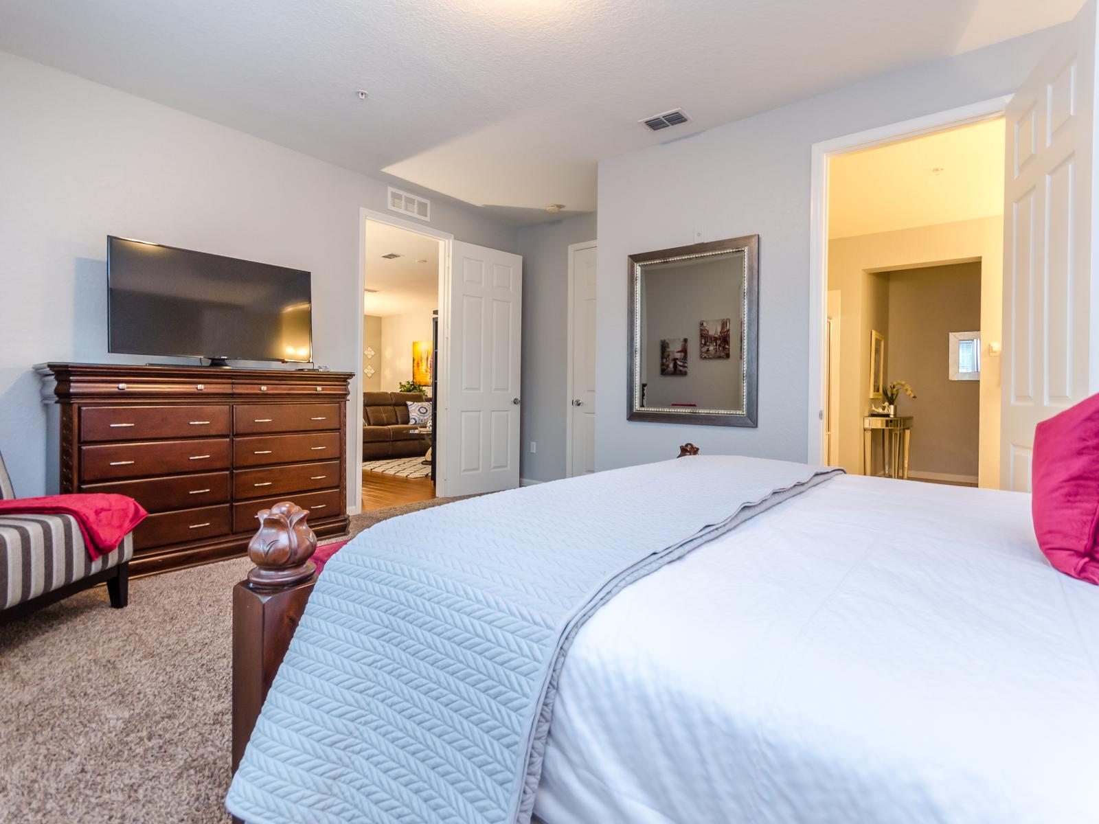 Experience the epitome of elegance in our bedroom adorned with wooden furnishings. The rich textures and natural allure of wood create a refined and timeless ambiance, offering a tranquil retreat for rest and rejuvenation.