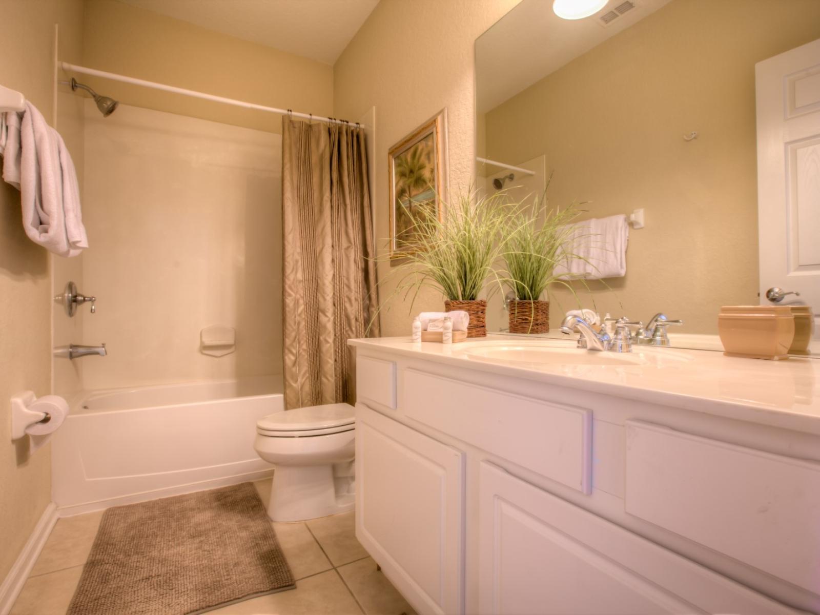 Let bath time be transformed into something relaxing and luxurious with this spacious modern bathroom.