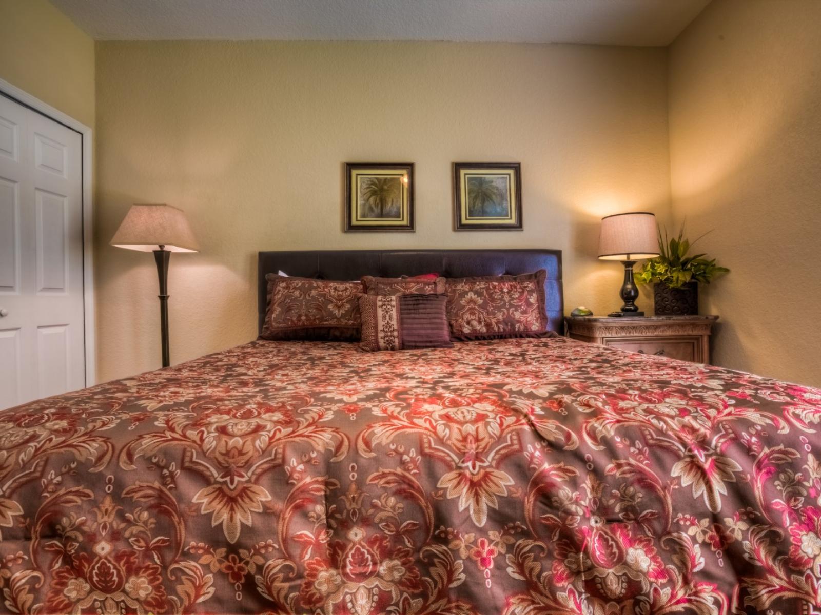 Keep calm and snooze while enjoying this very relaxing bedroom.