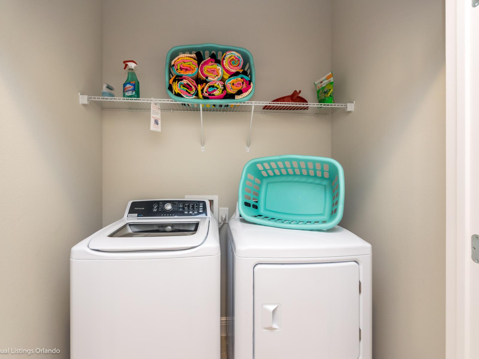 Convenient laundry area of the home in Davenport Florida - Experience the convenience of equipped laundry area - Allowing to refresh your clothes at your own pace