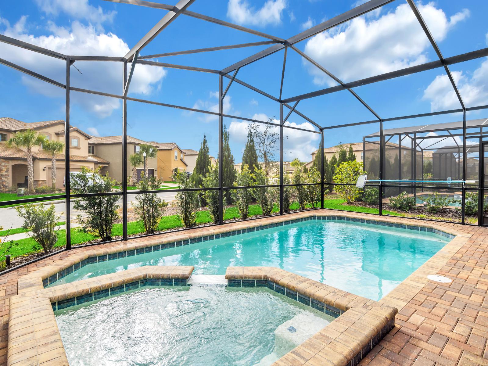 Stunning private pool of the home in Davenport Florida - Relax by the shimmering poolside oasis - Bask in sun-kissed luxury near the water - Dive into a refreshing poolside escape