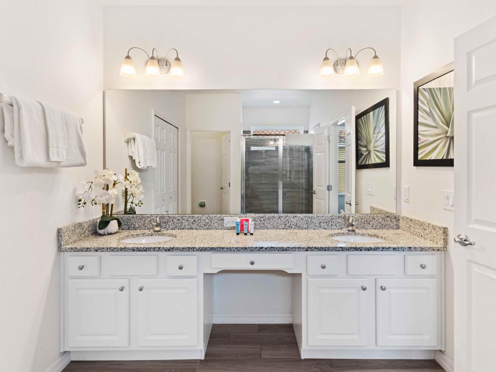 Step into luxury with a spacious walk-in shower in Bathroom 7.