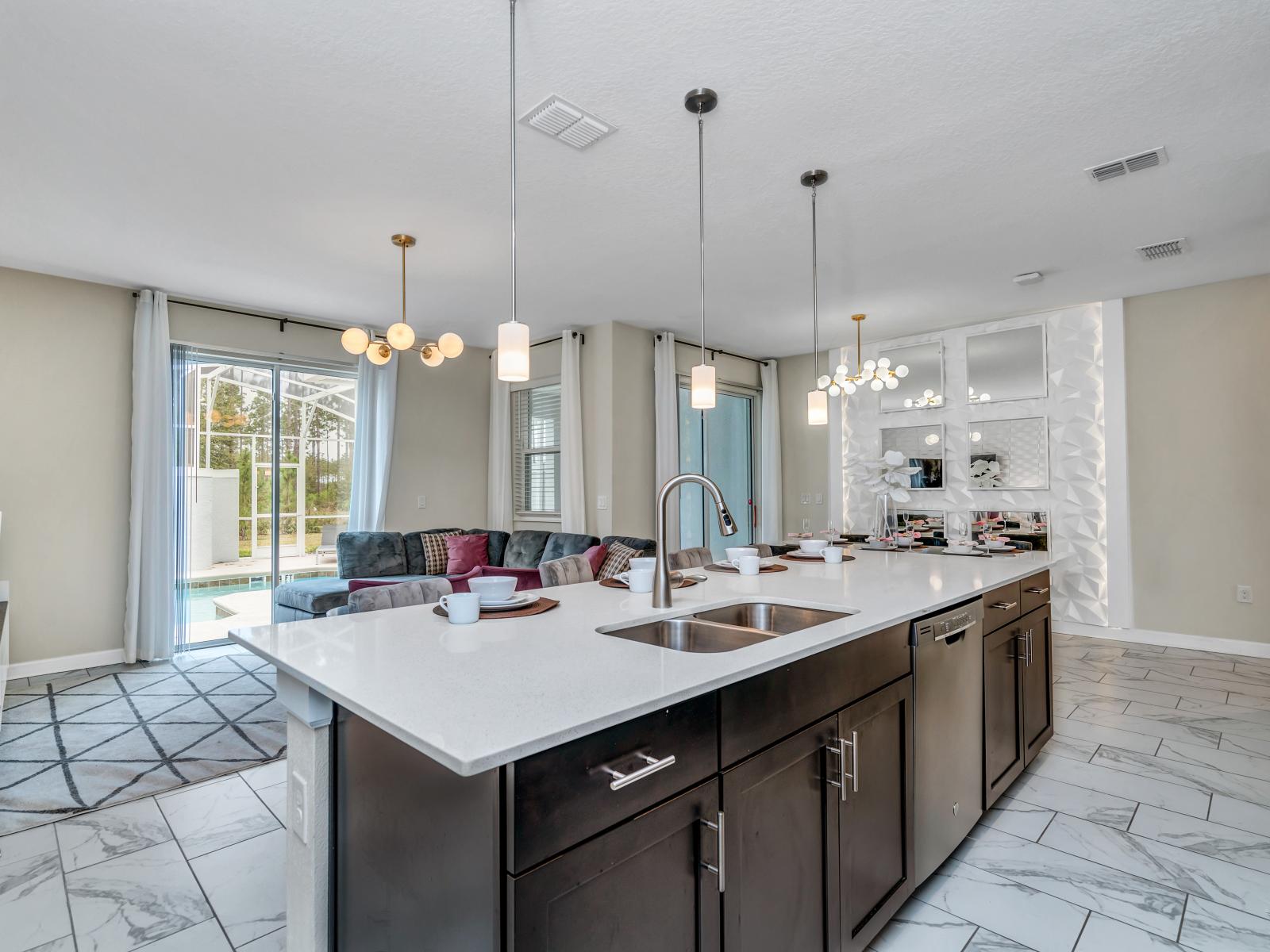 Lavish Kitchen of the Townhouse in Kissimmee Florida - A spacious layout and ergonomic design for maximum efficiency - A sleek, modern aesthetic that's both practical and stylish