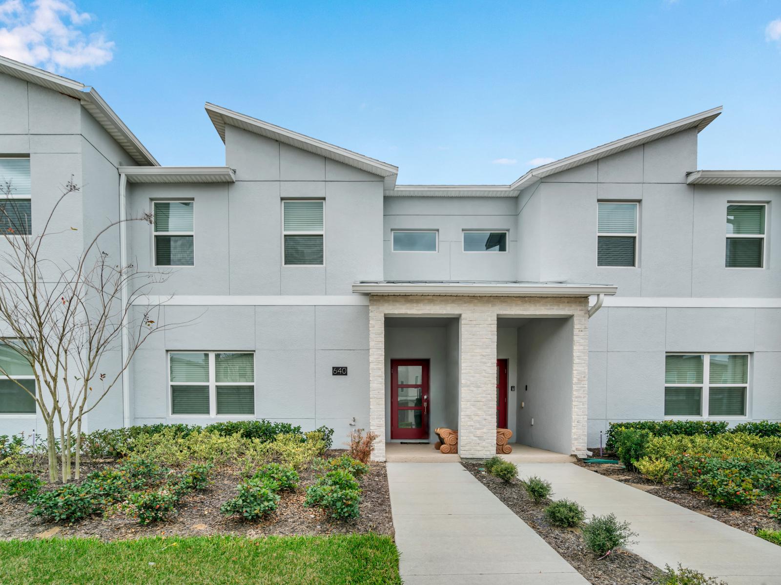 Welcoming entrance of the Townhouse in Kissimmee Florida - Stay in this dream vacation home at Champions Gate Resort - Peaceful environment