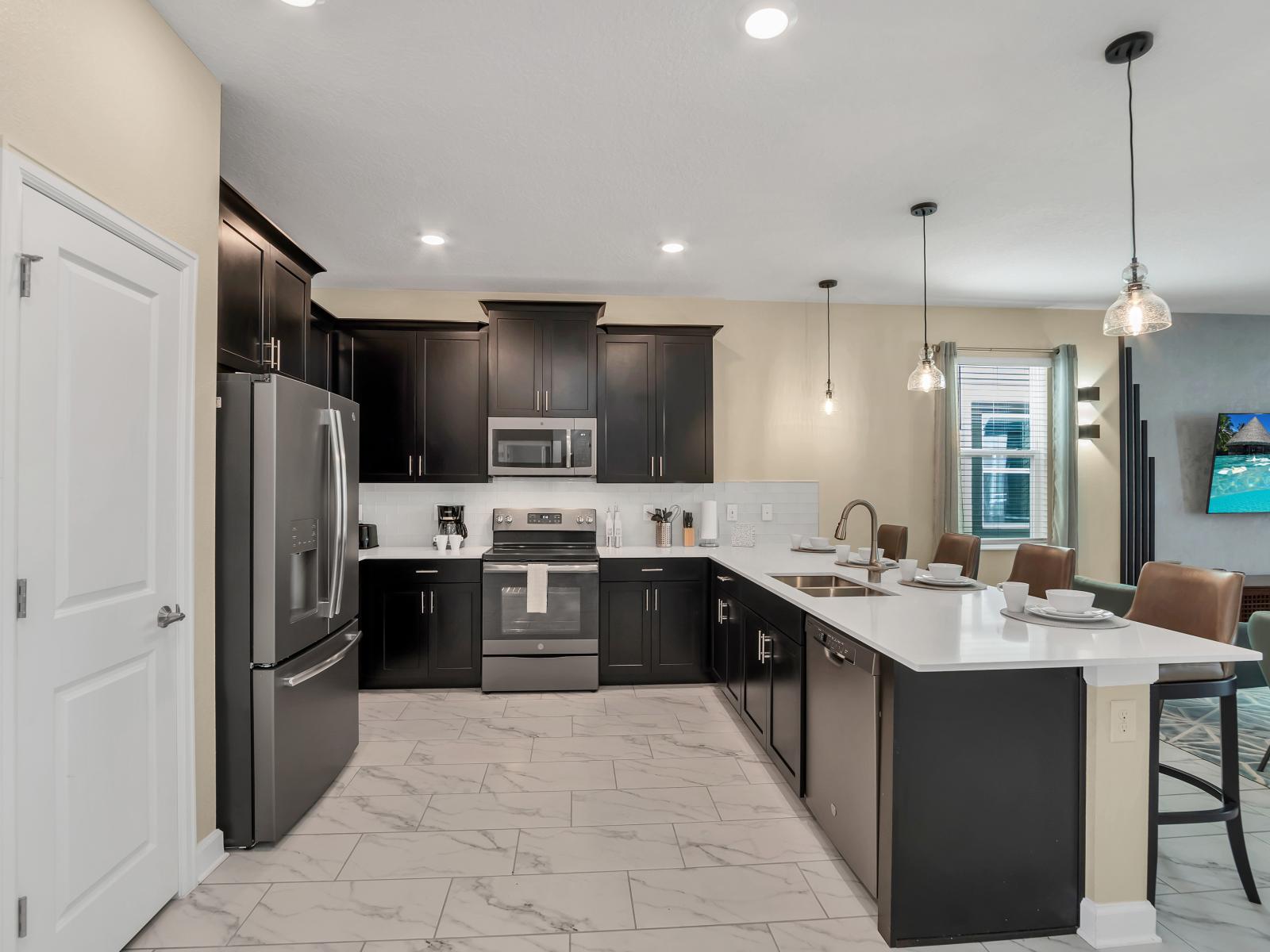 Cooking and Conversations: Transform our kitchen into a space for both cooking and conversations, with a countertop table inviting shared moments.