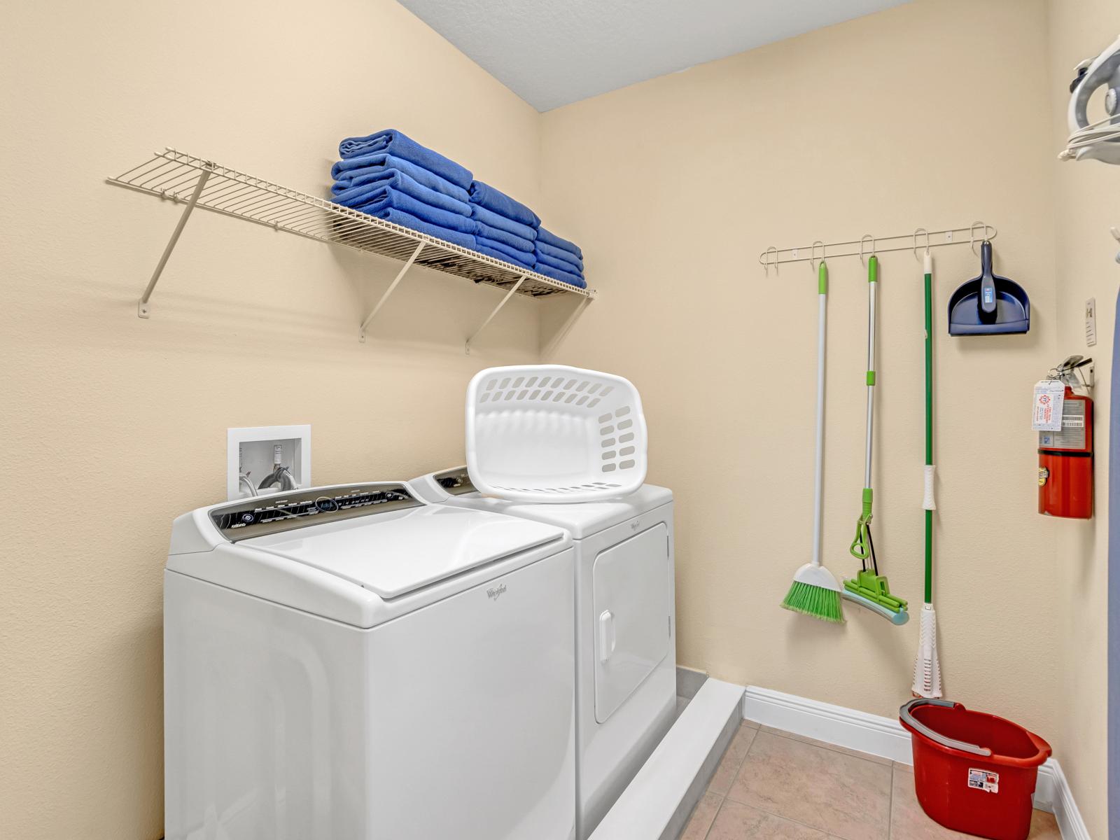 The Laundry area of the Home in Kissimmee Florida - Streamline your laundry routine - Embrace the convenience of keeping your clothes fresh and clean