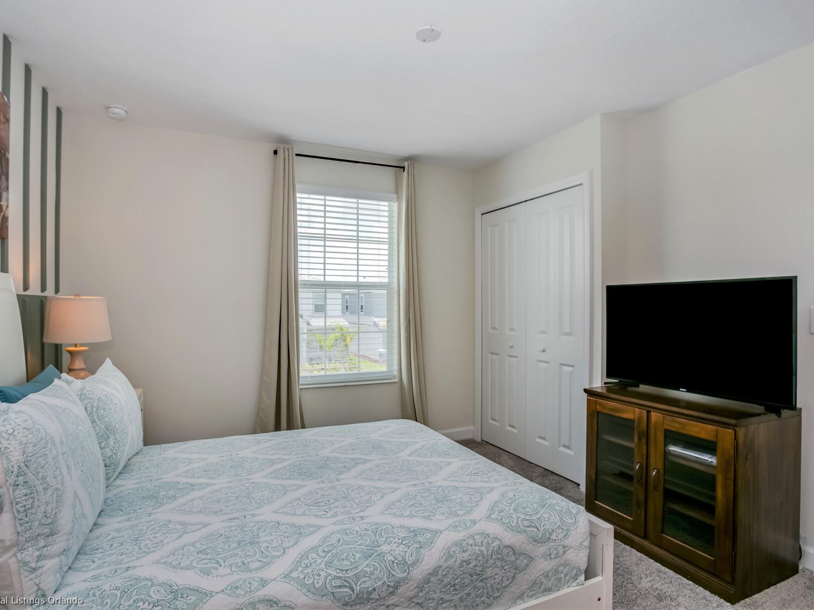 - lavish Bedroom of the Home in Florida - Thoughtfully designed layout provides with a spacious retreat  - Smart TV and Netflix - Unwind and enjoy a restful night's sleep - Comfy Double bed