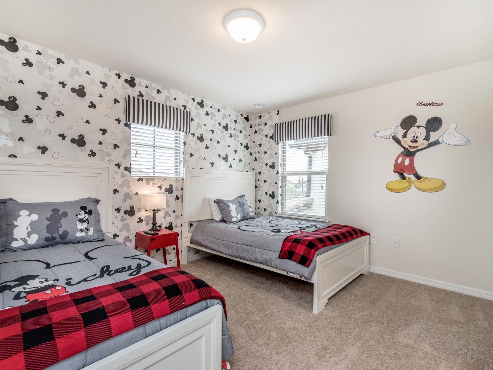 Step into the enchanting world of Mickey Mouse with this themed 2 bed bedroom. Every corner is adorned with the whimsy and wonder of Disney's iconic character, promising endless adventures and dreams come true.