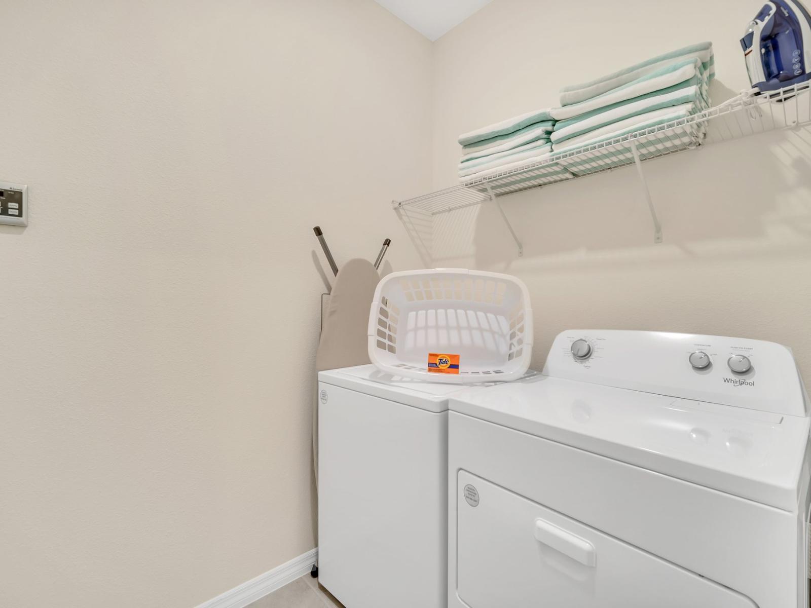 This fabulous house have laundry facilities including a washer and dryer.