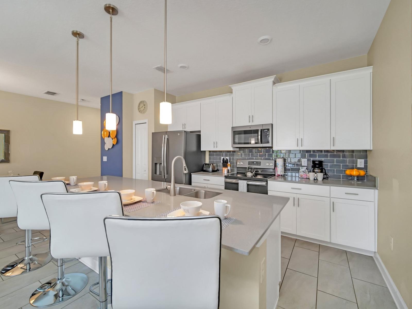 This fully-equipped kitchen can help you make your own home-cooked meal and show off your knife skills.