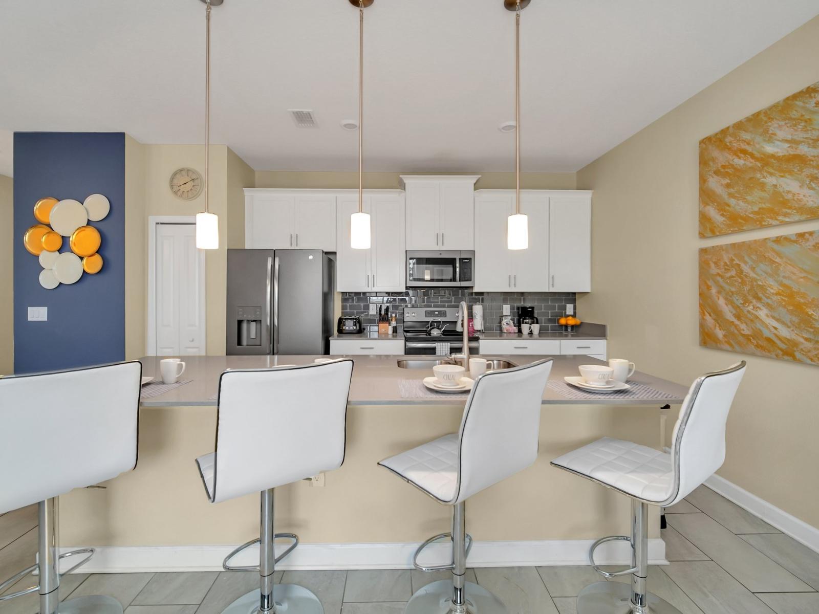 Nothing brings people together like good food so make sure to utilize this lovely modern kitchen.