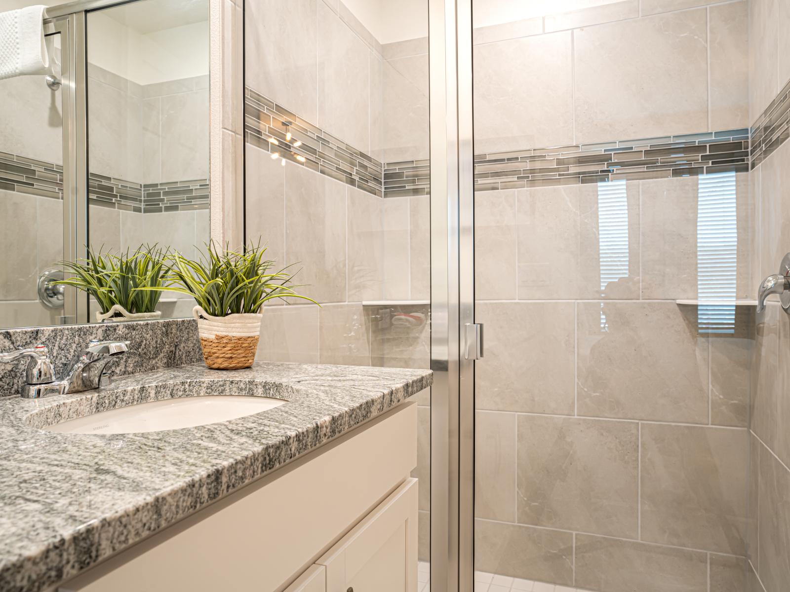 Sparkling and spotless bathroom for a hot and cold showers will wake you up and focus your mind.