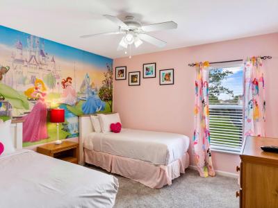 Experience the magic of Disney with our Barbie-themed room, complete with two cozy single beds. - Stunning wardrobe with sufficient space - Enjoy the Availability of Smart Tv and Netflix - Indulge in mesmerizing views from the windows of the room