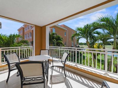 Private balcony with an outdoor dining table