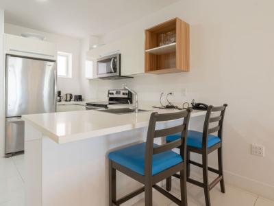 Kitchen has a breakfast bar