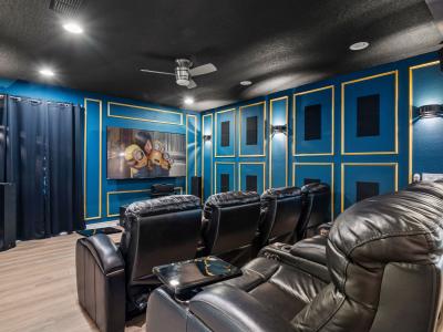 Private cinema area with a large smart TV