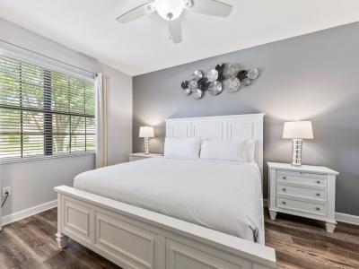 Bedroom 1 with a king size bed and a private bathroom