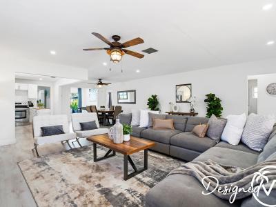 Living area with large comfortable sofa